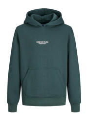 thumbnail: JACK & JONES JUNIOR hoodie JORVESTERBRO met tekst donkergroen