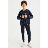 WE Fashion slim fit joggingbroek donkerblauw