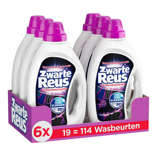 Witte-Reus Zwarte Reus Gel - vloeibaar wasmiddel - voordeelverpakking - 6 x 19 wasbeurten - 114 wasbeurten afbeelding