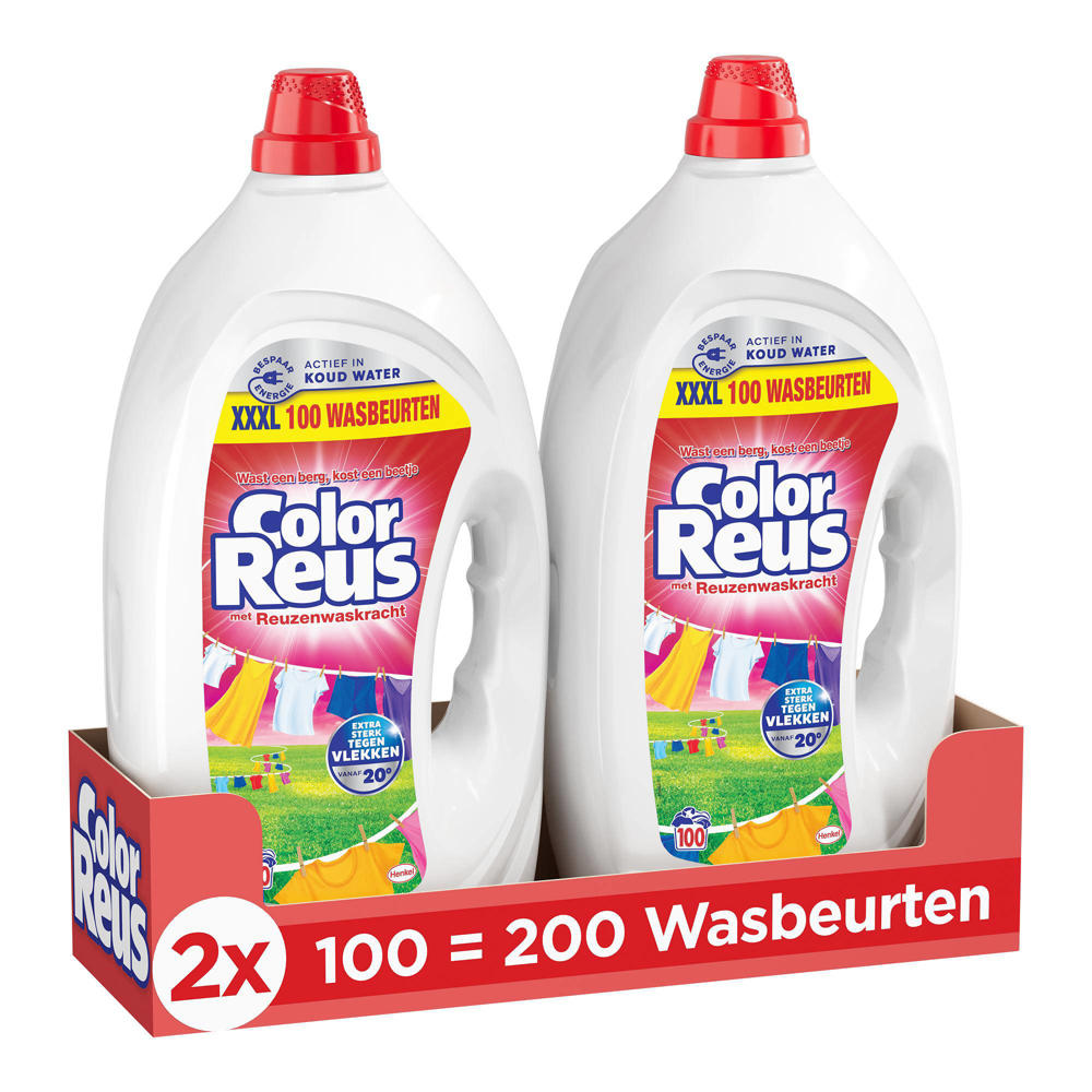 Witte Reus Color Reus Gel - vloeibaar wasmiddel - gekleurde was - voordeelverpakking - 2 x 100 wasbeurten - 200 wasbeurten