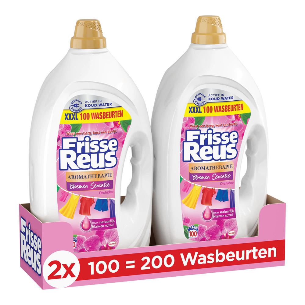 Witte Reus Orchidee Macadamia Gel vloeibaar wasmiddel - Gekleurde Was - 2 x 100 wasbeurten - voordeelverpakking - 200 wasbeurten