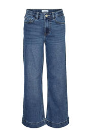 thumbnail: Medium blue denim meisjes VERO MODA GIRL wide leg jeans van stretchdenim met regular waist, rits- en knoopsluiting en effen
