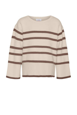 gestreepte trui VMSABA beige/lichtbruin
