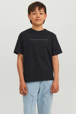 T-shirt JJESTAR met logo zwart