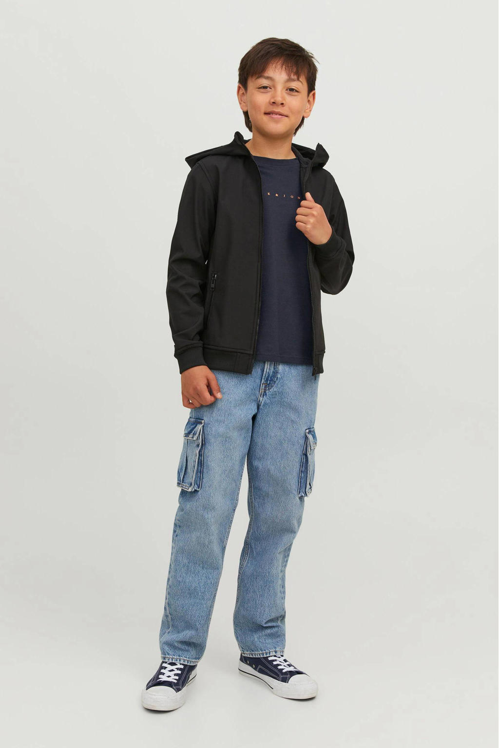 JACK & JONES JUNIOR T-shirt JJESTAR met logo donkerblauw