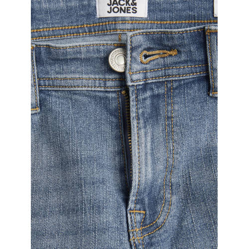 jack & jones JUNIOR low waist slim fit jeans JJIGLENN JJIORIGINAL met slijtage blue denim Blauw Jongens Stretchdenim 128