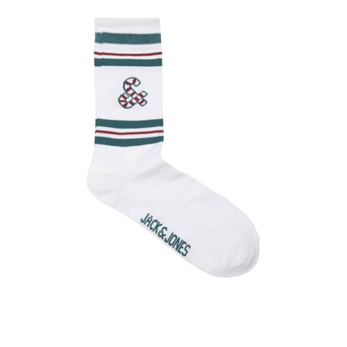 jack & jones JUNIOR giftbox boxershort + sokken JACXMAS CANDY donkerblauw wit Jongens Stretchkatoen 128