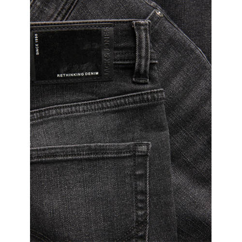 jack & jones JUNIOR low waist slim fit jeans JJIGLENN JJIORIGINAL black denim Zwart Jongens Stretchdenim 152