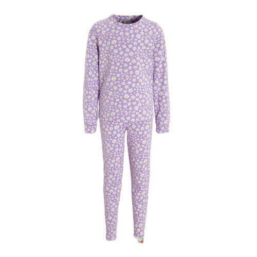 NOUS Kids pyjama Daisy Flower lila/wit Paars Meisjes Katoen Ronde hals