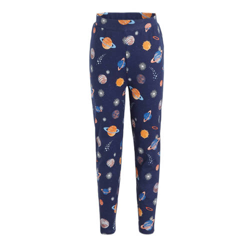 NOUS Kids pyjama Milky Way donkerblauw oranje Katoen Ronde hals 110 116