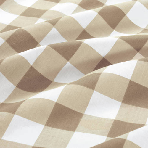 NOUS Kids katoenen dekbedovertrek peuter (140x220 cm) Beige Ruit
