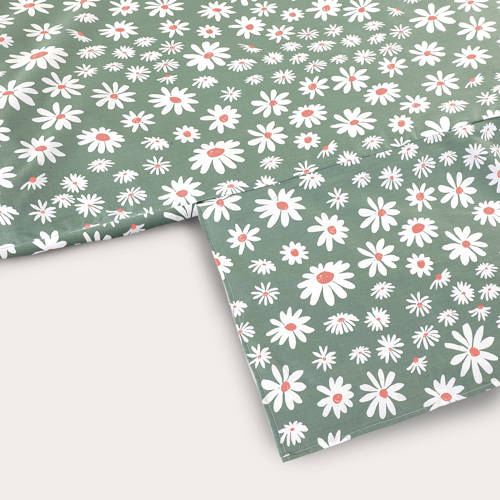 NOUS Kids katoenen dekbedovertrek baby (100x135 cm) Groen Bloemen