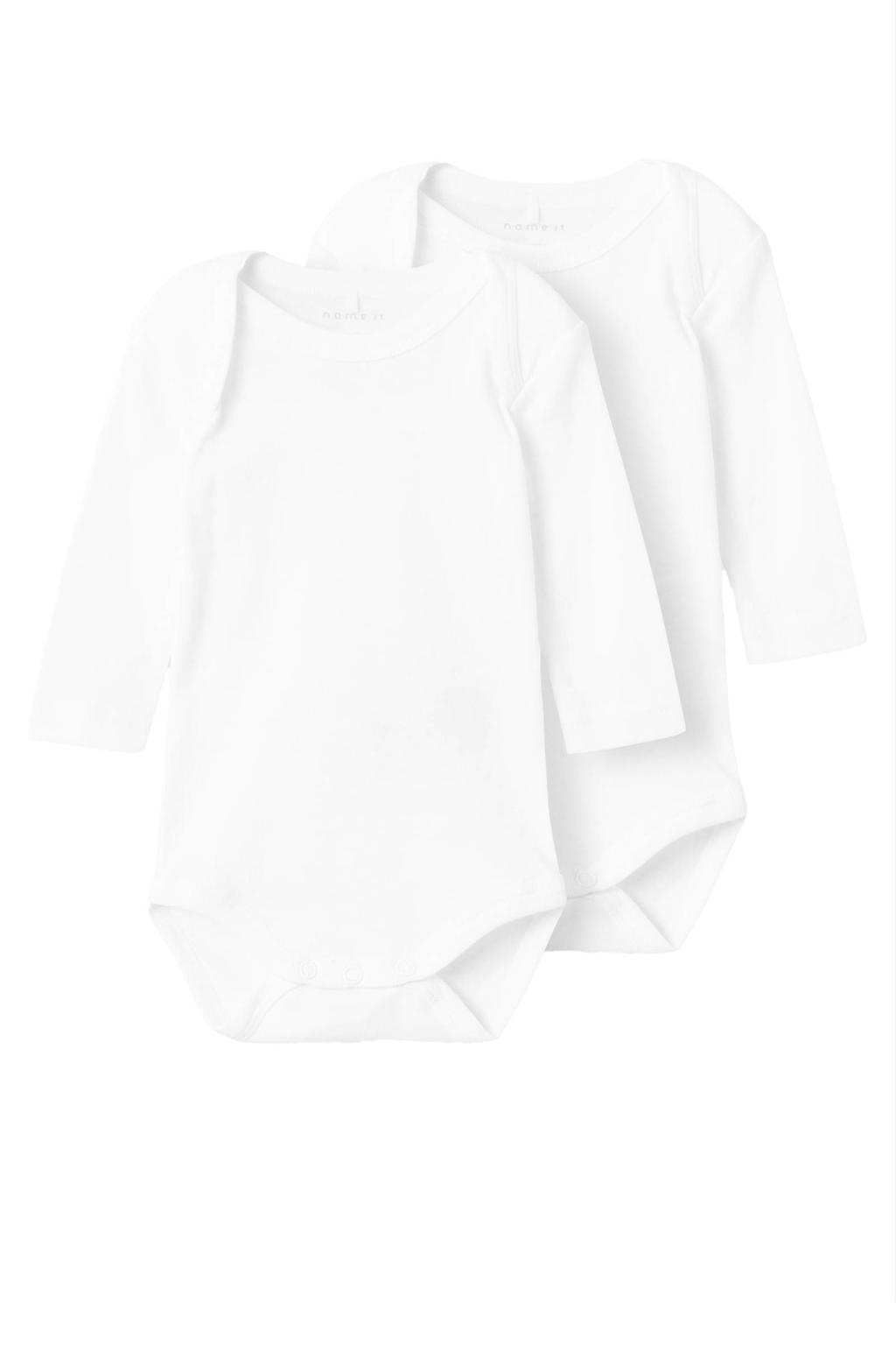 NAME IT BABY romper NBNBODY - set van 2 wit