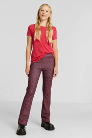thumbnail: Rood en blauwe meisjes anytime flared broek van polyester met elastische tailleband