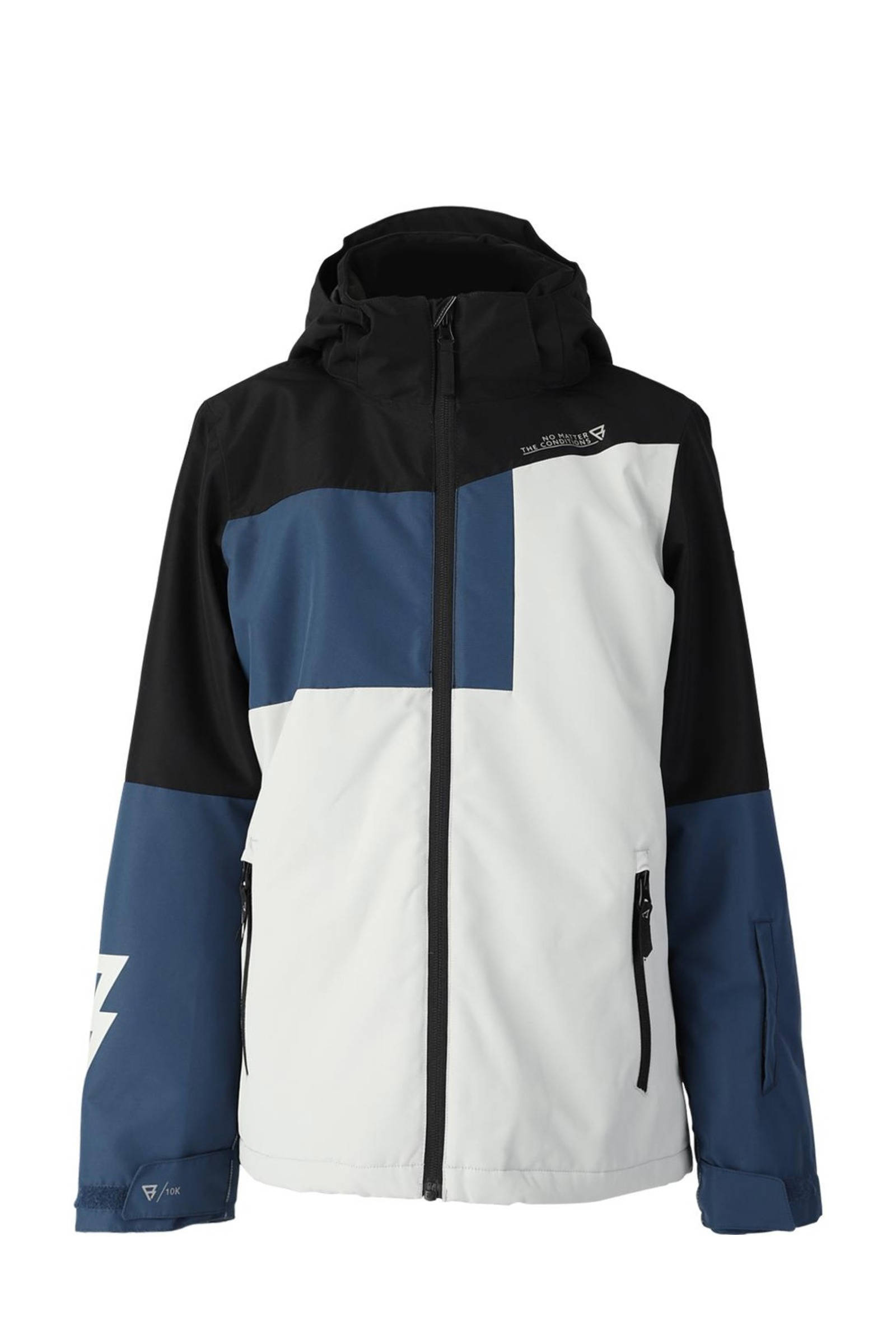 Brunotti ski jack grijs blauw zwart kleertjes