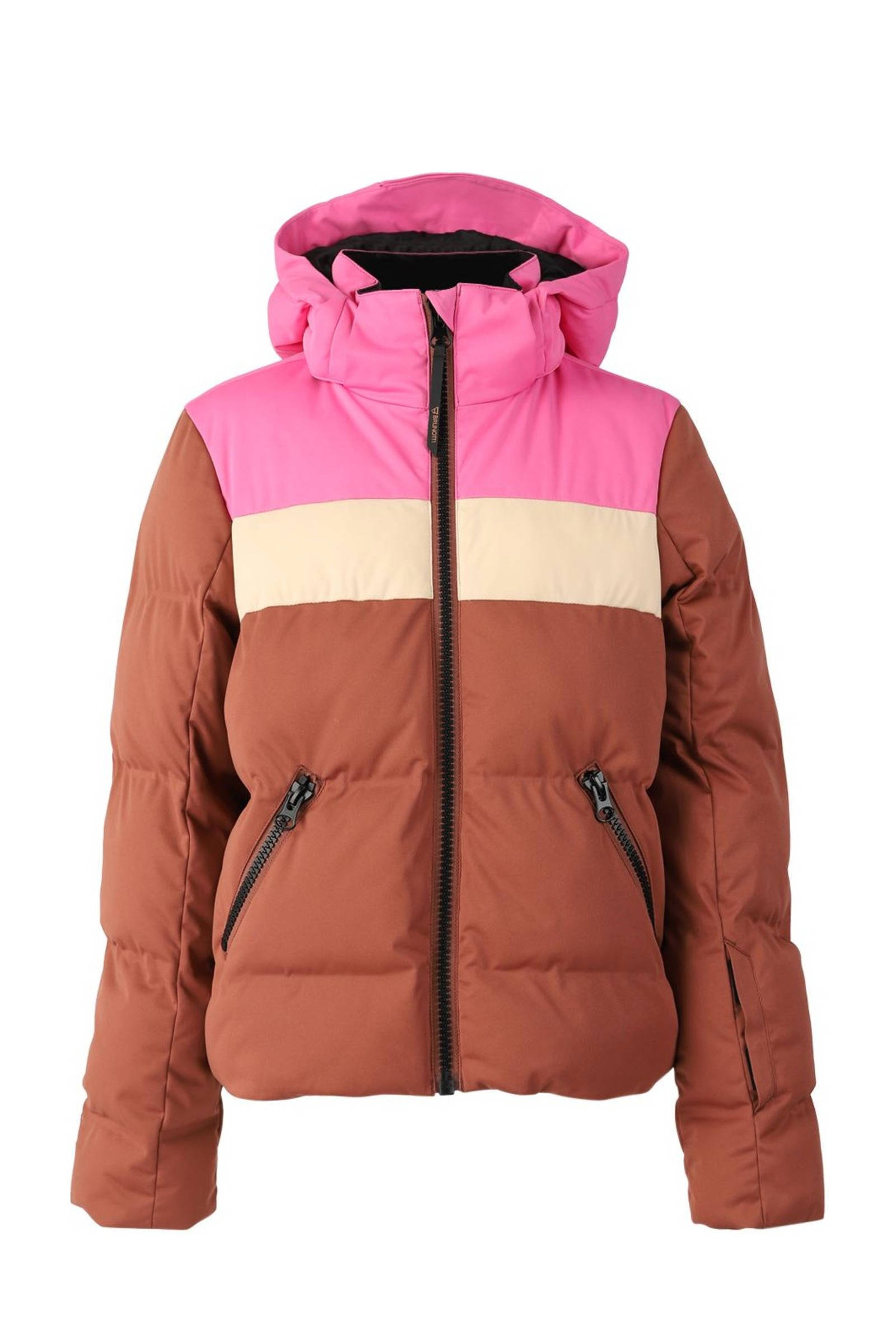 Brunotti ski jack bruin ecru roze kleertjes