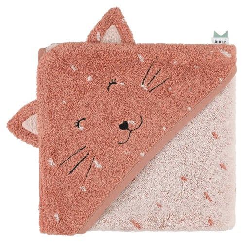 Trixie badcape 75x75cm - Mrs. Cat Handdoek/badcape Roze Dierenprint