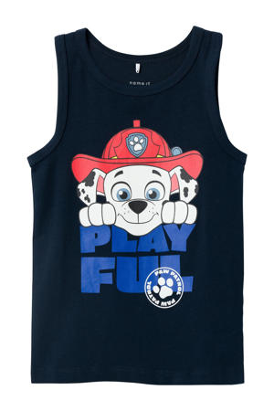 Paw Patrol tanktop NMMJABIL met printopdruk donkerblauw
