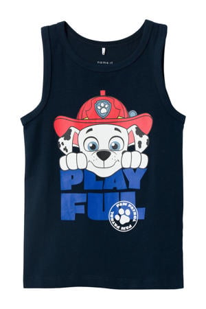 Paw Patrol tanktop NMMJABIL met printopdruk donkerblauw