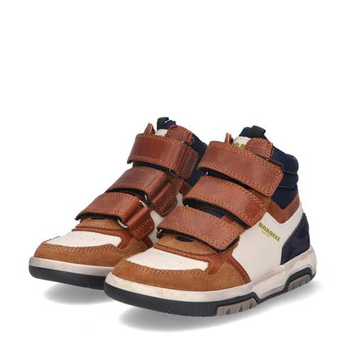 Braqeez Chiel Chicago leren sneakers cognac Bruin Jongens Leer 27