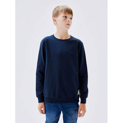 NAME IT KIDS sweater NKMHONK donkerblauw Jongens Sweat (duurzaam) Ronde hals 