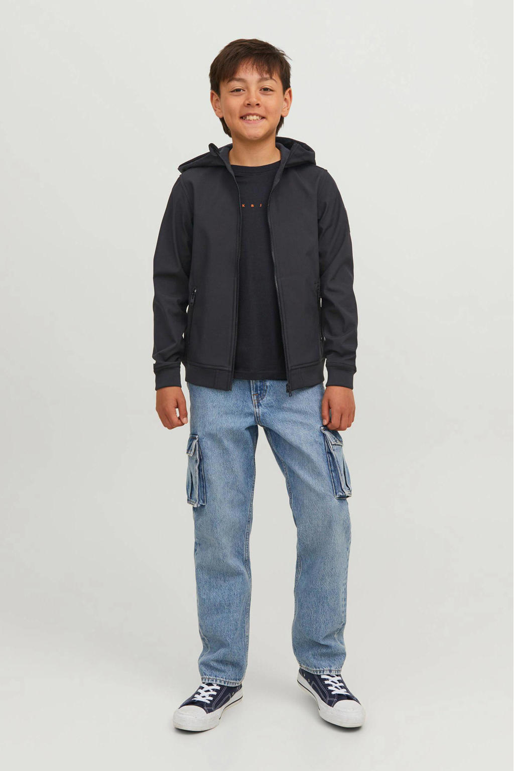 JACK & JONES JUNIOR softshell jas JJEBASIC SOFTSHELL zwart