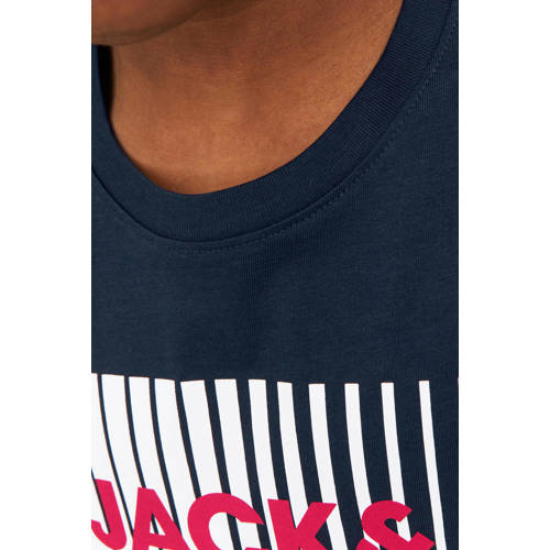 JACK & JONES JUNIOR longsleeve JJECORP van katoen donkerblauw Logo - maat 164 afbeelding