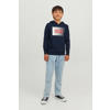 JACK & JONES JUNIOR hoodie JJECORP met logo donkerblauw