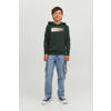 JACK & JONES JUNIOR hoodie JJECORP met logo donkergroen