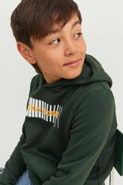 thumbnail: JACK & JONES JUNIOR hoodie JJECORP met logo donkergroen