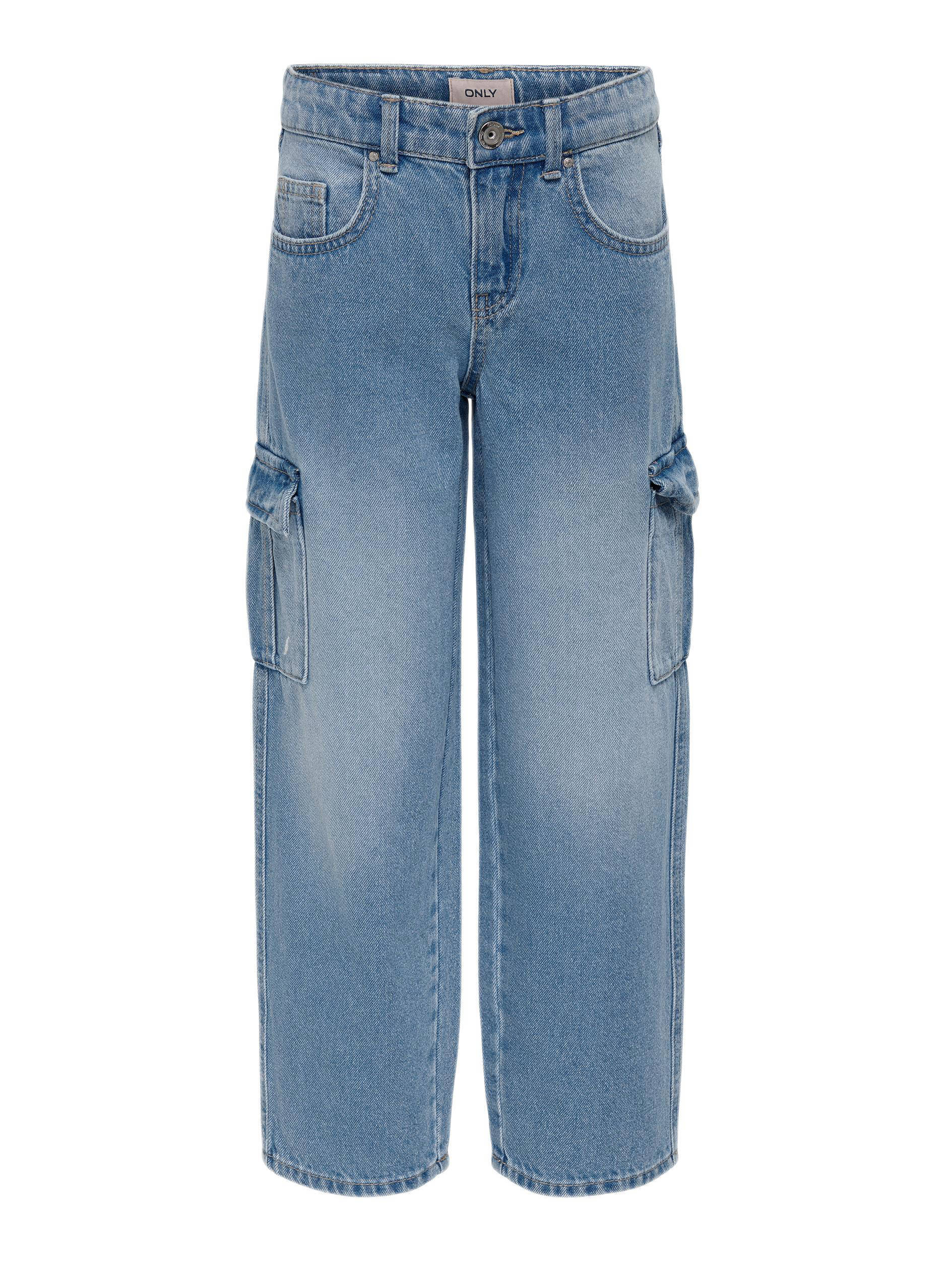 SUMWON Tween Girls Comfy Straight Fit Washed Pull On Denim Track Pant