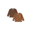 Dirkje longsleeve - bruin/camel (set van 2)