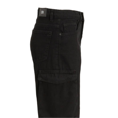 LTB high waist loose fit jeans NILDA G black wash Zwart Meisjes Denim 134