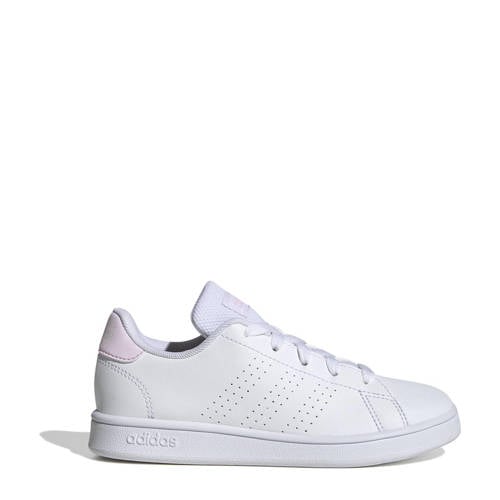 adidas Sportswear Advantage sneakers wit/lichtroze Jongens/Meisjes Imitatieleer