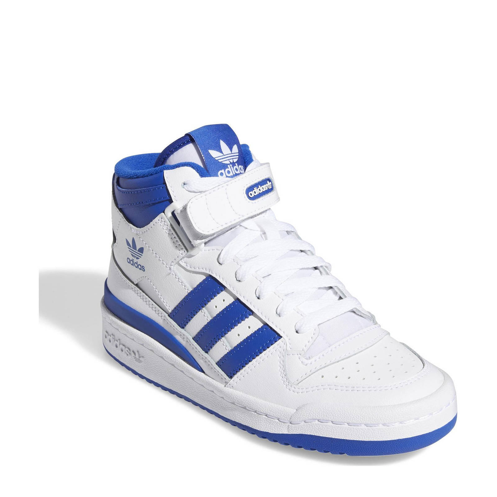 adidas Originals Forum Mid sneakers wit/blauw | kleertjes.com