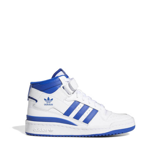 adidas Originals Forum Mid sneakers wit/blauw Jongens/Meisjes Imitatieleer
