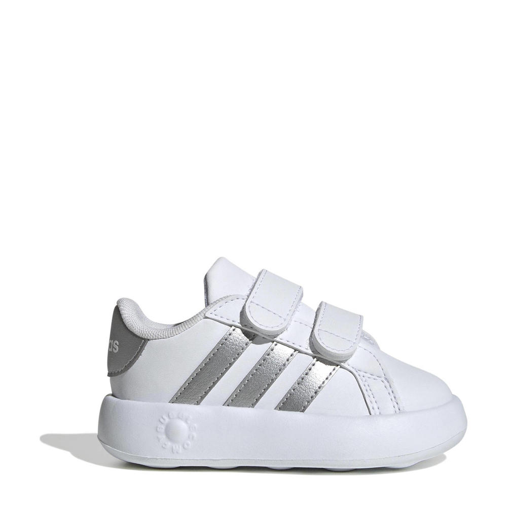Witte jongens en meisjes adidas Sportswear Grand Court 2.0 sneakers matzilver van imitatieleer/voering: mesh/voetbed: eva 