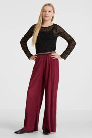 thumbnail: anytime plisse wide leg broek bordeauxrood