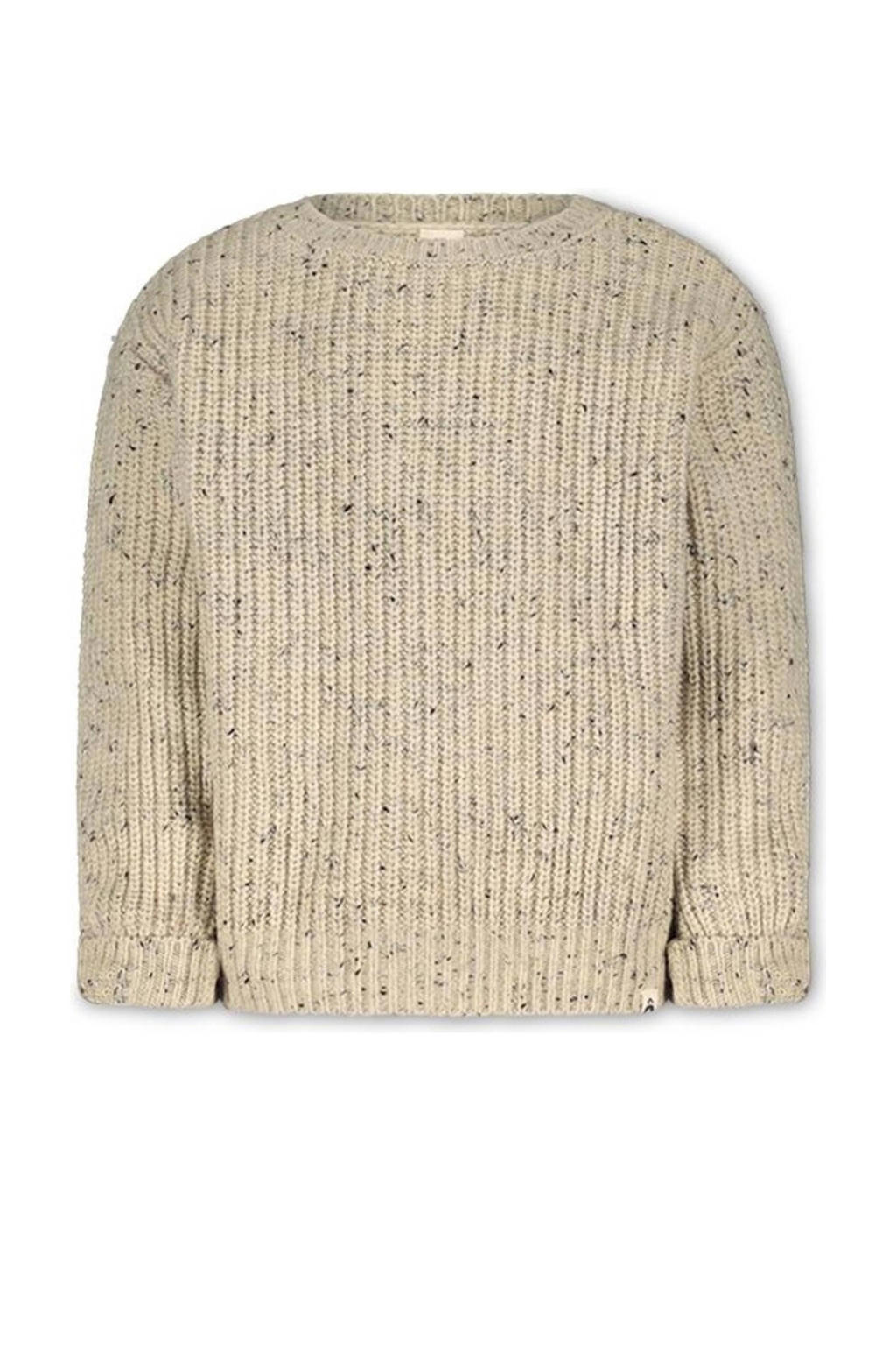 Beige jongens The New Chapter gemêleerde trui van acryl met lange mouwen en ronde hals