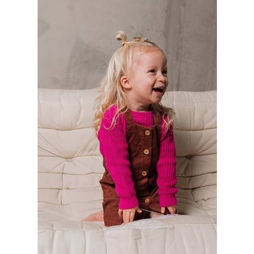 The New Chapter trui van katoen roze Effen 74 | Trui van