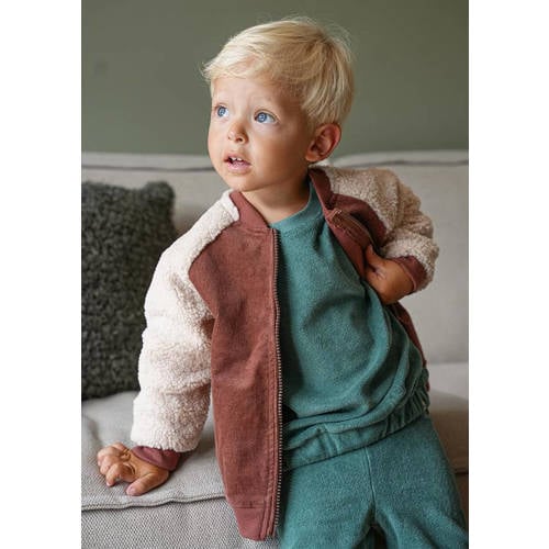 The New Chapter teddy tussenjas bruin ecru Meerkleurig 104