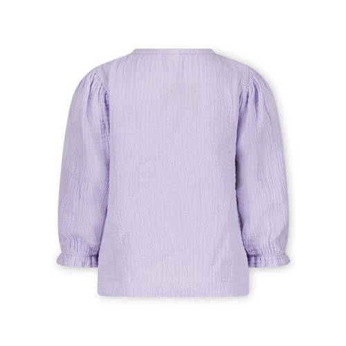 The New Chapter blouse met ruches paars Meisjes Katoen Ronde hals 104