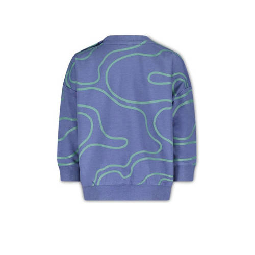 The New Chapter sweater met all over print blauw groen All over print 104