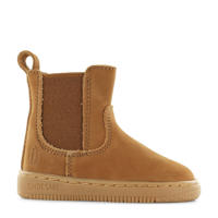 thumbnail: Cognackleurige jongens en meisjes Shoesme suède enkelboots met ritssluiting en effen