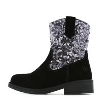 thumbnail: Shoesme   suède cowboylaarzen met pailletten zwart