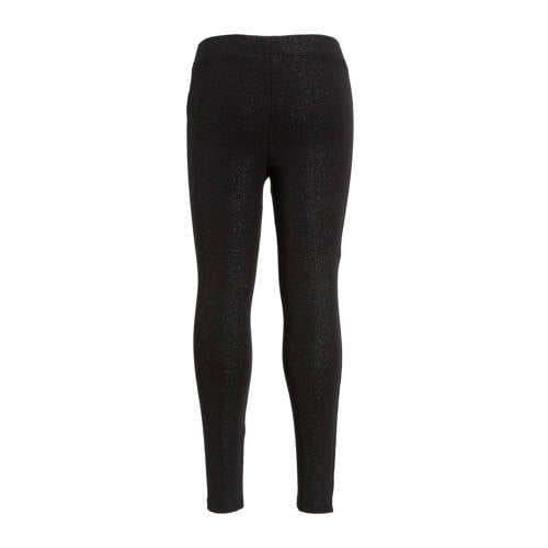 anytime legging zwart zilver Meisjes Katoen Effen 98 104