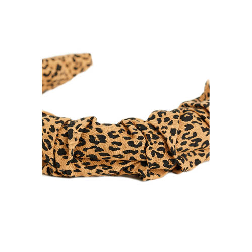 WE Fashion haarband met panterprint Haar accessoire Bruin Meisjes Viscose