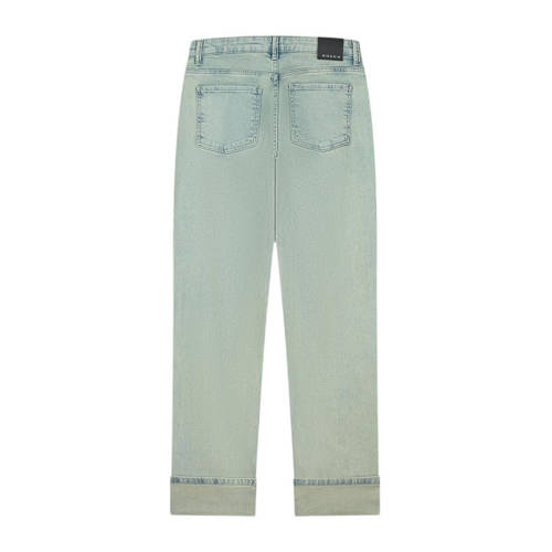 NIK&NIK slim fit jeans Fenna green cast Blauw Meisjes Stretchdenim Effen 128