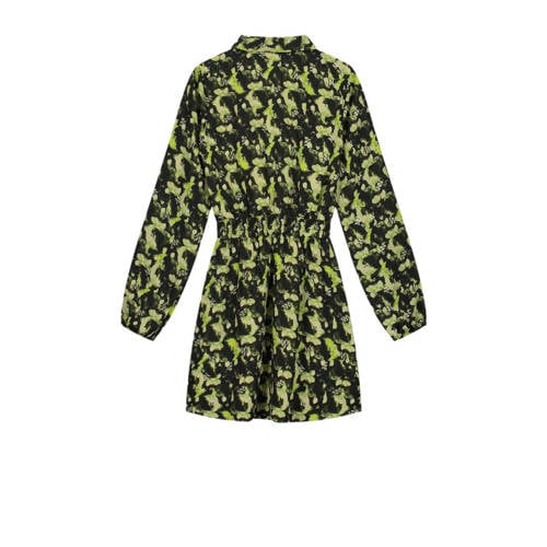 NIK&NIK gebloemde blousejurk Vonne licht groen olijfgroen Meisjes Polyester Klassieke kraag 128
