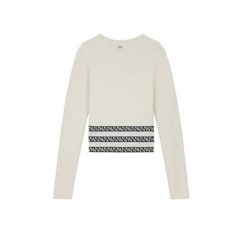NIK&NIK longsleeve Gracy Jolie ecru zwart Meisjes Viscose Ronde hals Meerkleurig 128